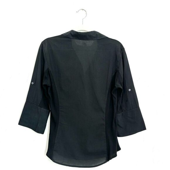 James Perse Contrast Panel Shirt in Black - Picture 8 of 10